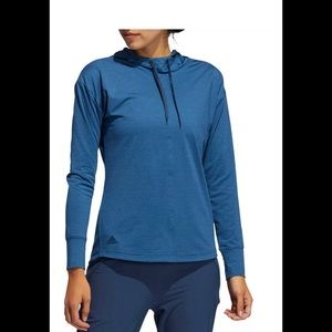 Adidas Women's Essential Heathered Hoodie, Small, Crew Navy
